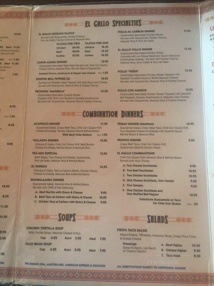 El Gallo Mexican - Houston, TX menu_pic