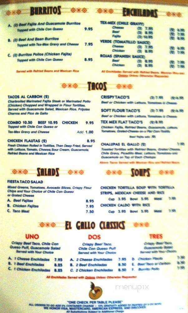 El Gallo Mexican - Houston, TX menu_pic