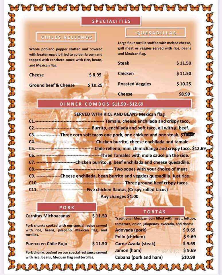 Tarasco's Mexican Food - Dardanelle, AR menu_pic