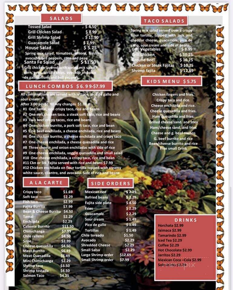 Tarasco's Mexican Food - Dardanelle, AR menu_pic