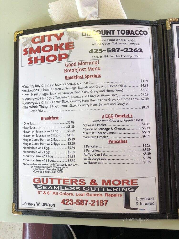 Cherry Cafe - Morristown, TN menu_pic