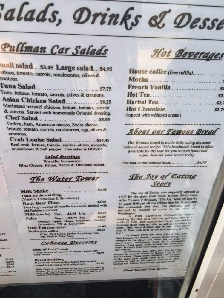 Joy of Eating 2 - Suisun City, CA menu_pic