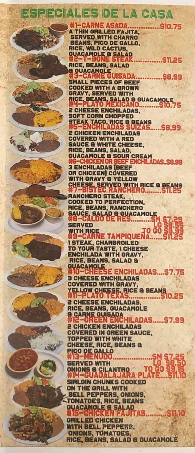 Taqueria Guadalajara - Levelland, TX menu_pic
