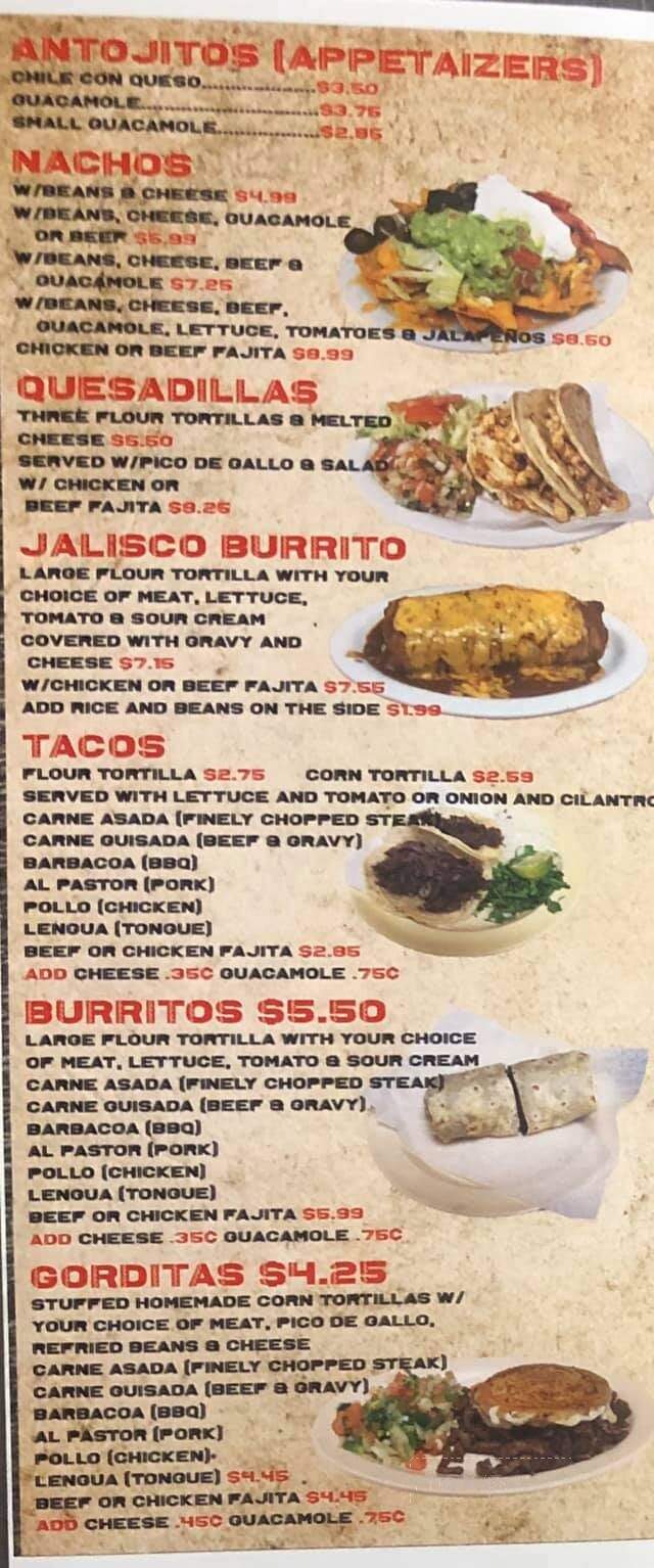 Taqueria Guadalajara - Levelland, TX menu_pic