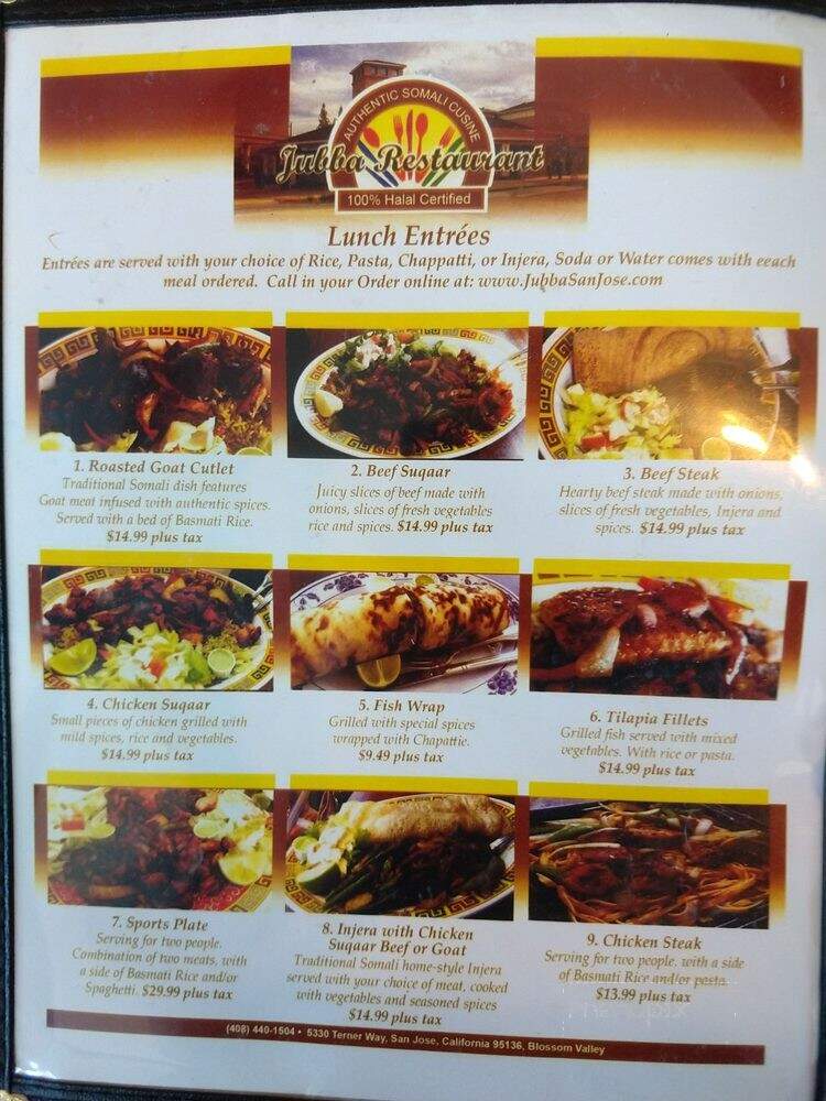 Jubba - San Jose, CA menu_pic