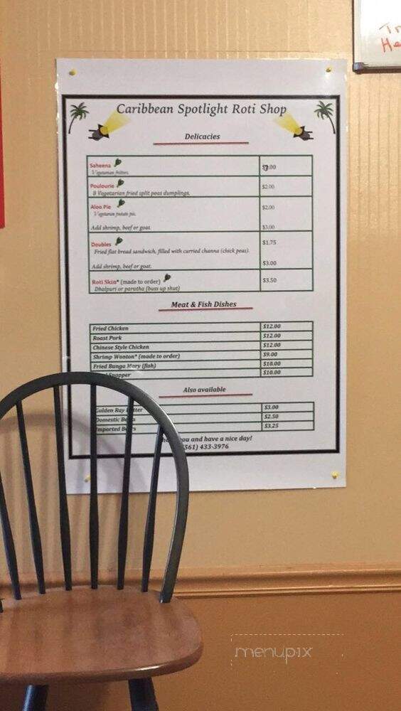 Angie's West Indian Roti Shop - West Palm Beach, FL menu_pic