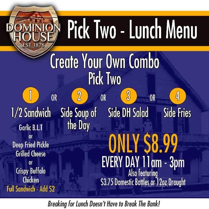 Dominion House - Windsor, ON menu_pic