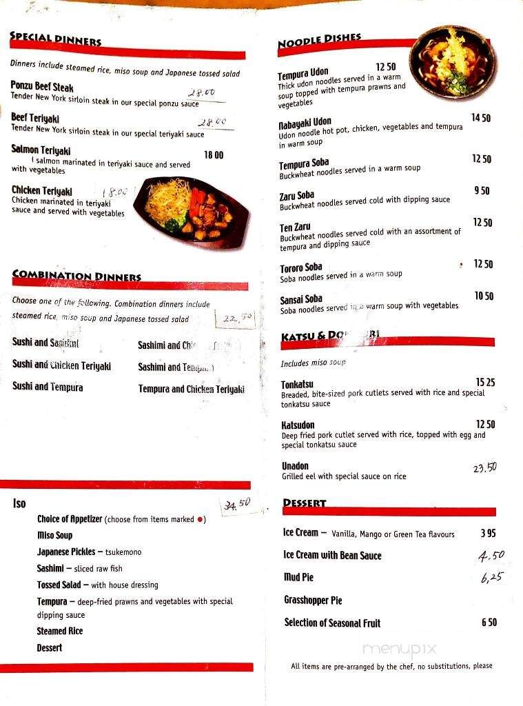 Sushi Hiro Japanese Restaurant - Calgary, AB menu_pic