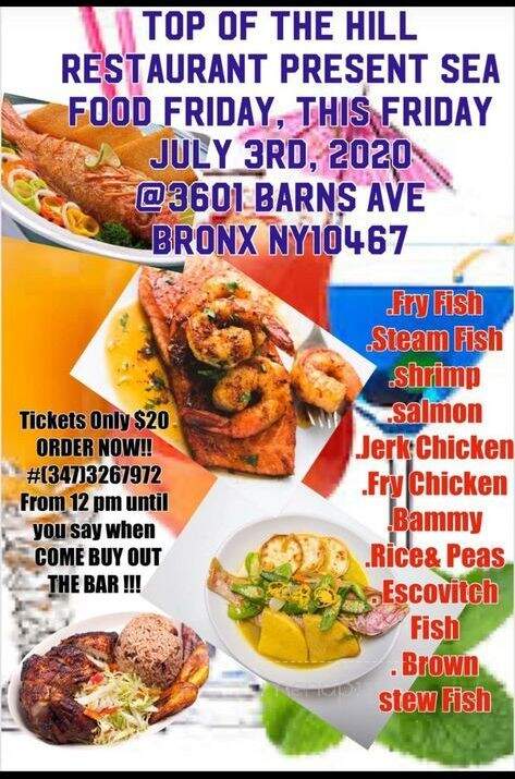 Top Of The Hill Restaurant - Bronx, NY menu_pic