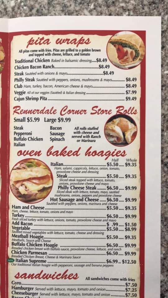 Rennerdale Corner Store - Carnegie, PA menu_pic