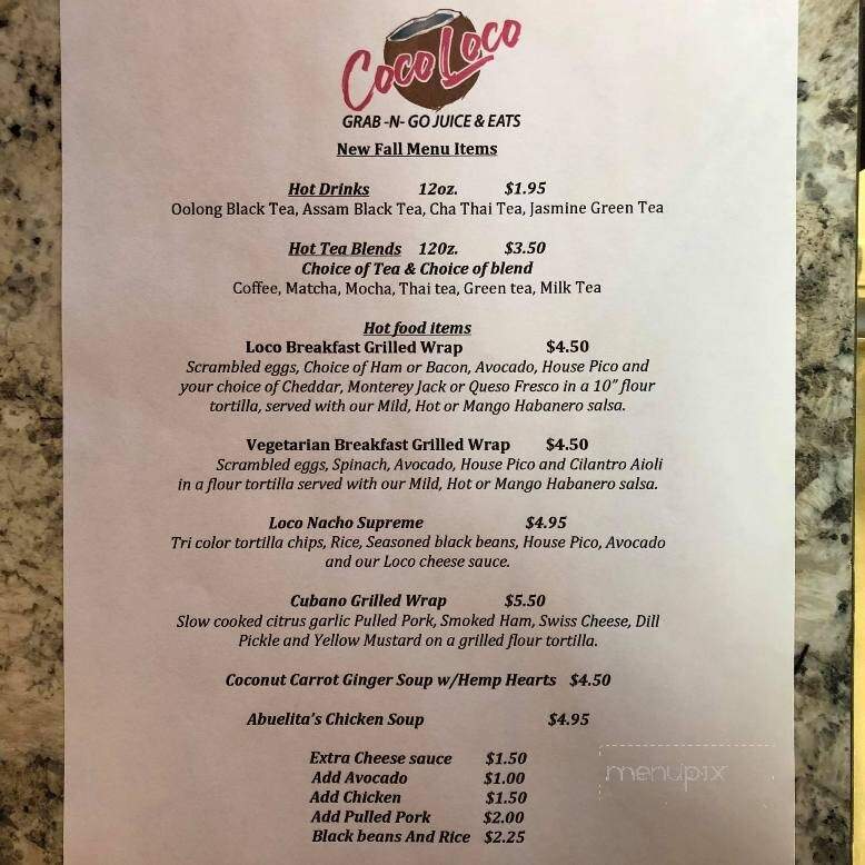 Coco Loco - Denver City, TX menu_pic
