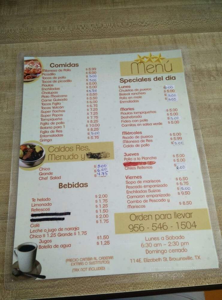 Estrella Mexican Plate - Brownsville, TX menu_pic