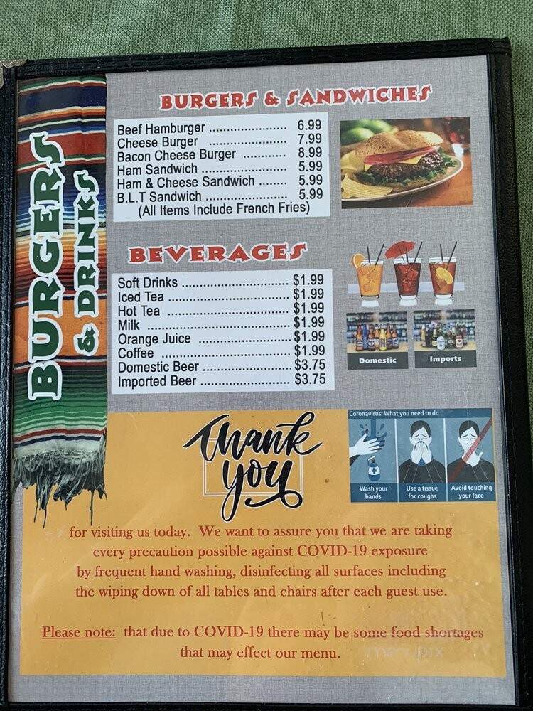 Mexiquito Restaurant - Port Isabel, TX menu_pic