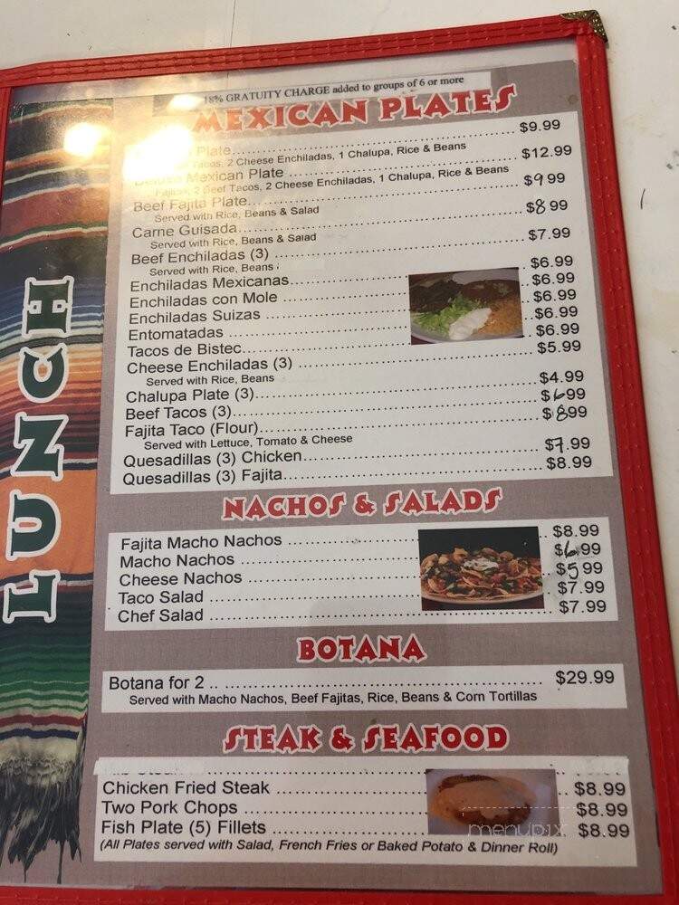 Mexiquito Restaurant - Port Isabel, TX menu_pic