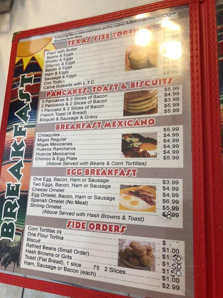 Mexiquito Restaurant - Port Isabel, TX menu_pic