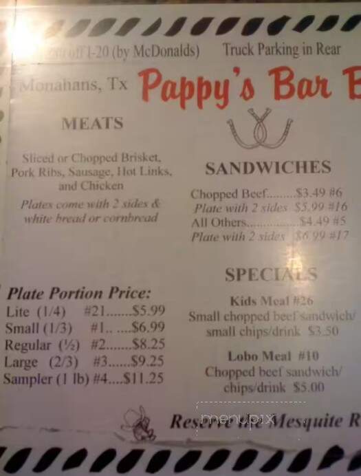 Pappy's Bar Bq - Monahans, TX