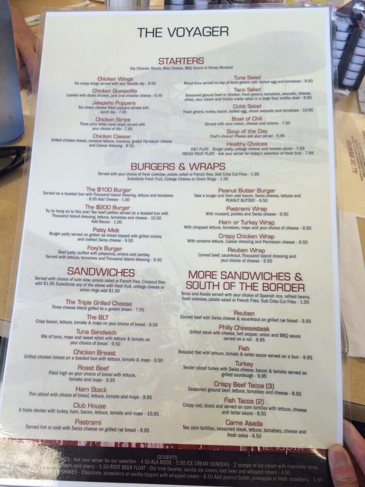 Voyager Restaurant - Mojave, CA menu_pic