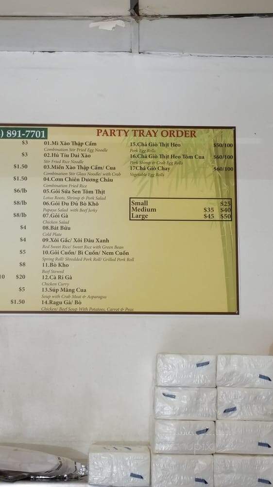 Phuc Loc Food To Go - Westminster, CA menu_pic