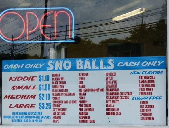 B & B Snowballs - Glen Burnie, MD menu_pic