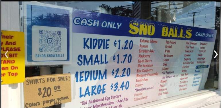 B & B Snowballs - Glen Burnie, MD menu_pic