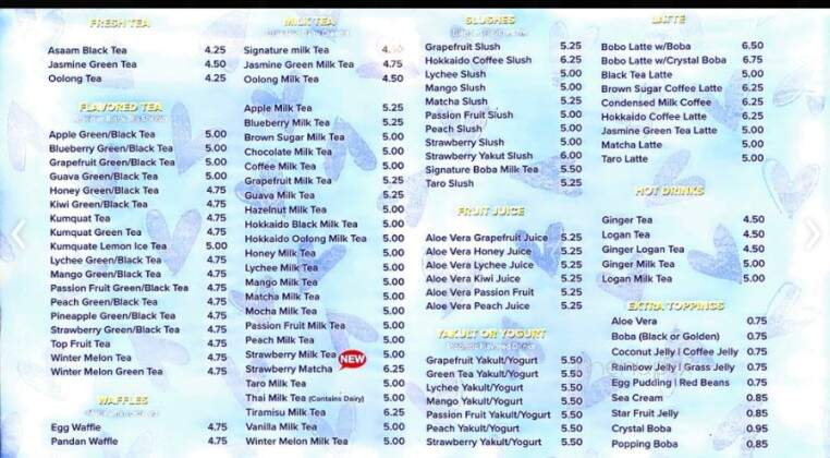 Ding Tea - Covington, WA menu_pic