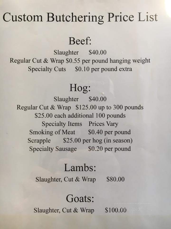 Deimlers Butcher Shop - Newport, PA menu_pic