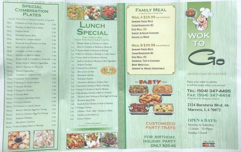 Wok To Go - Marrero, LA menu_pic