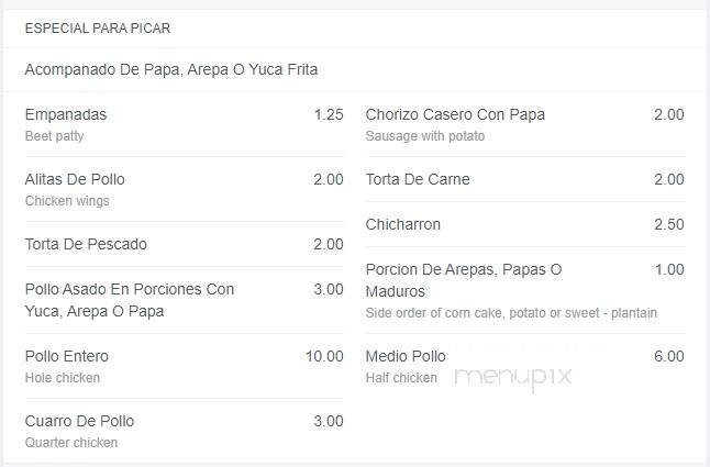 Sabor Latino - Kenner, LA menu_pic