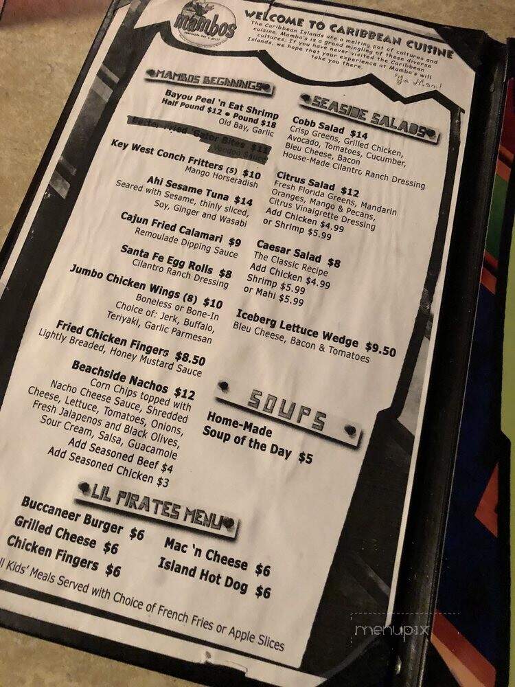 Mambos - Cocoa Beach, FL menu_pic