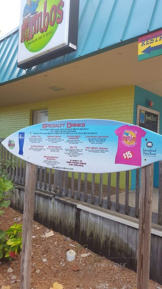 Mambos - Cocoa Beach, FL menu_pic