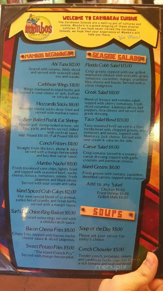 Mambos - Cocoa Beach, FL menu_pic