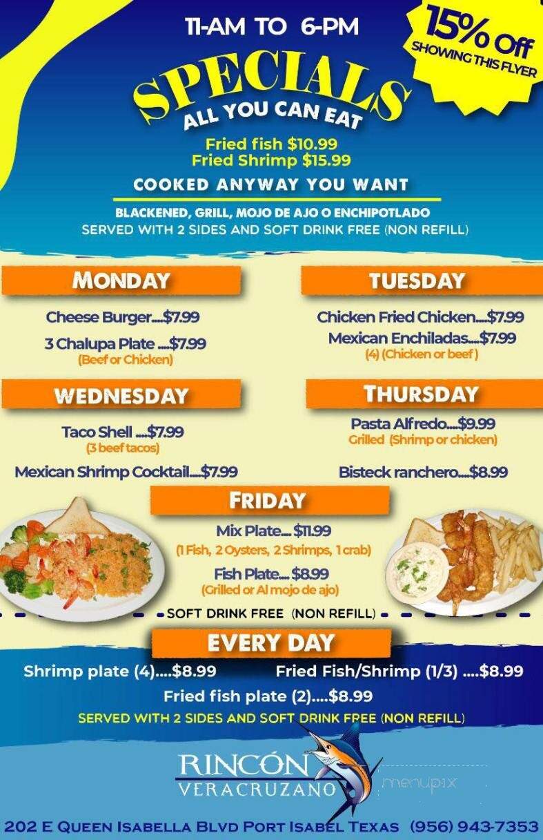 Rincon Veracruzano - Port Isabel, TX menu_pic