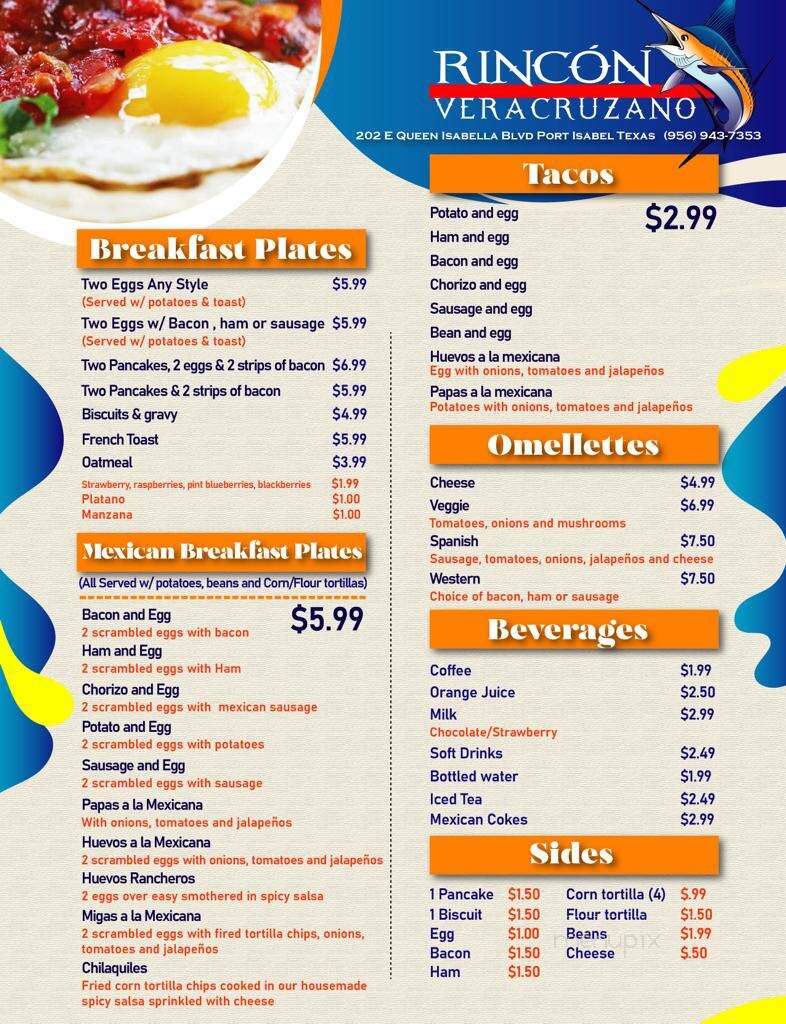 Rincon Veracruzano - Port Isabel, TX menu_pic