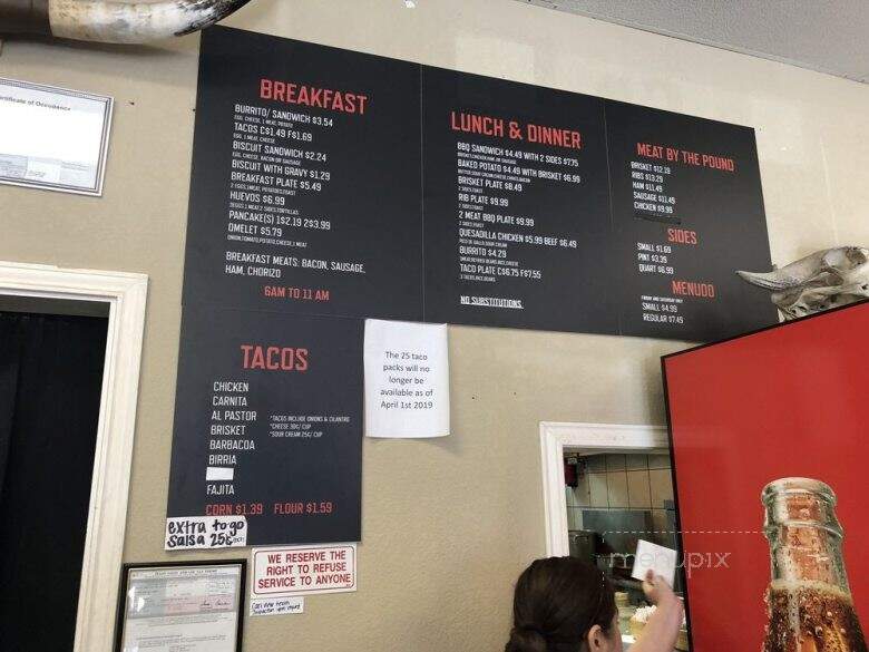Tejano BBQ & More - Dallas, TX menu_pic