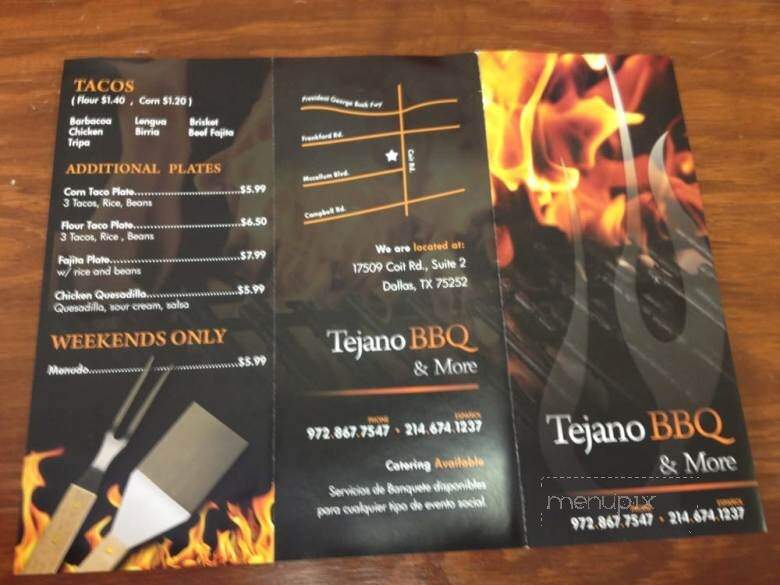 Tejano BBQ & More - Dallas, TX menu_pic
