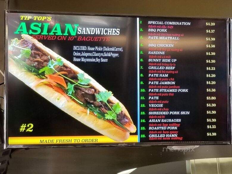 Tip Top Sandwiches - Rosemead, CA menu_pic