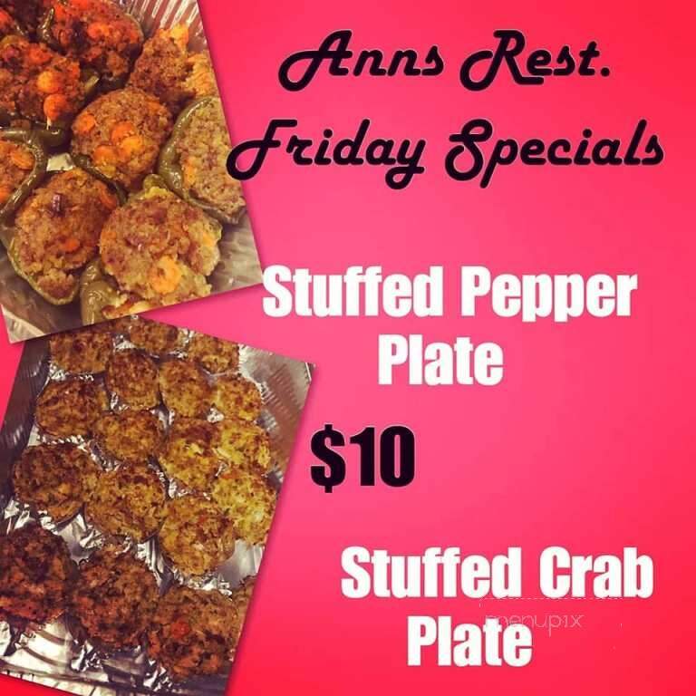 Anns Restaurant - Port Sulphur, LA menu_pic