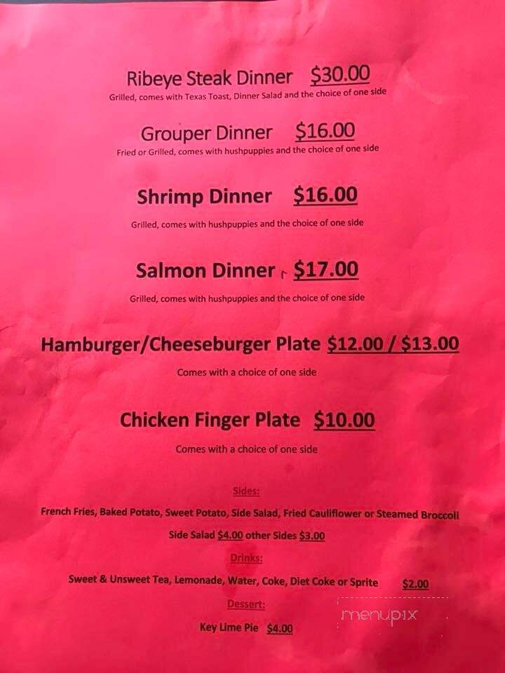 Elmo's Red Bar & Grill - Sparta, GA menu_pic