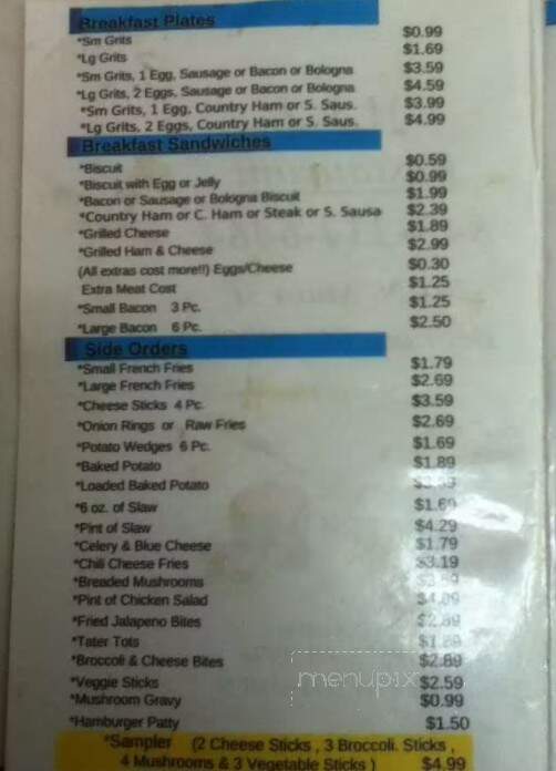 M & J Cor Restaurant & Grill - Bethune, SC menu_pic