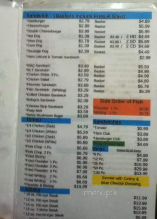 M & J Cor Restaurant & Grill - Bethune, SC menu_pic