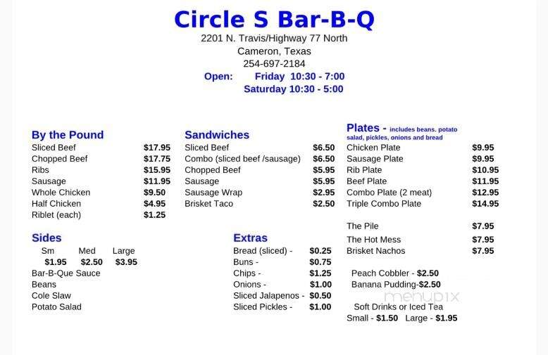 Circle S Bar-B-Que - Cameron, TX