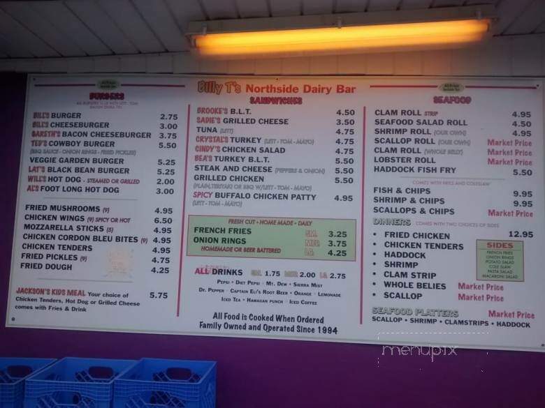 Northside Dairy Bar - Bennington, VT menu_pic