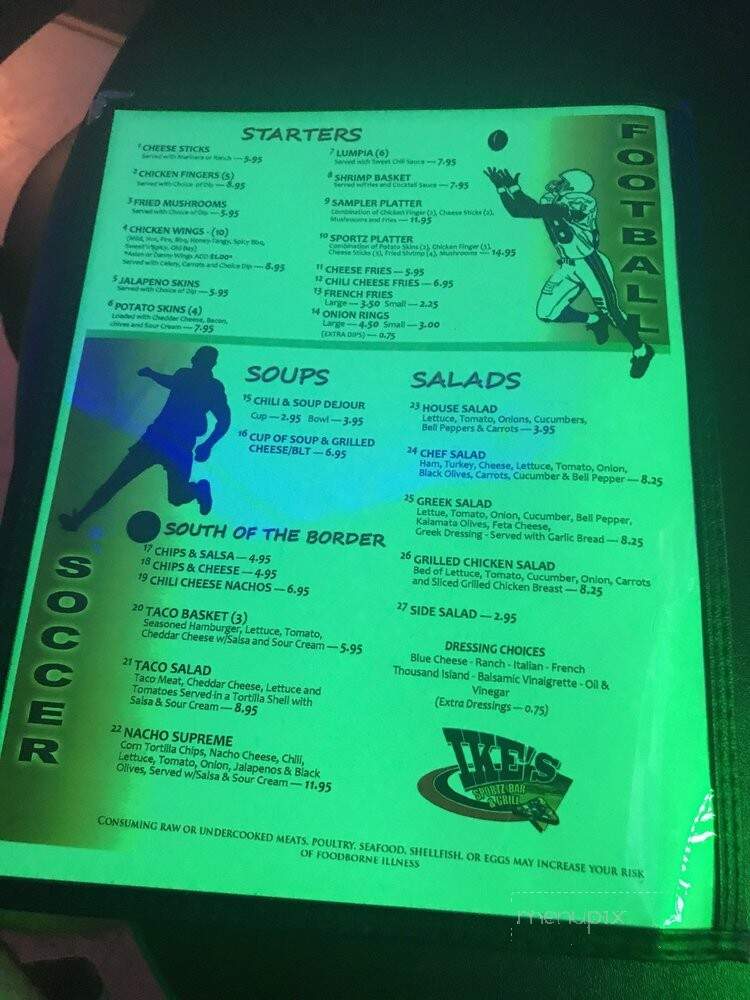 Ike Sportz Bar & Grill - Virginia Beach, VA menu_pic