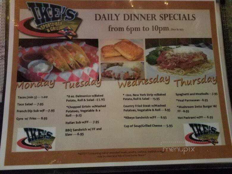 Ike Sportz Bar & Grill - Virginia Beach, VA menu_pic