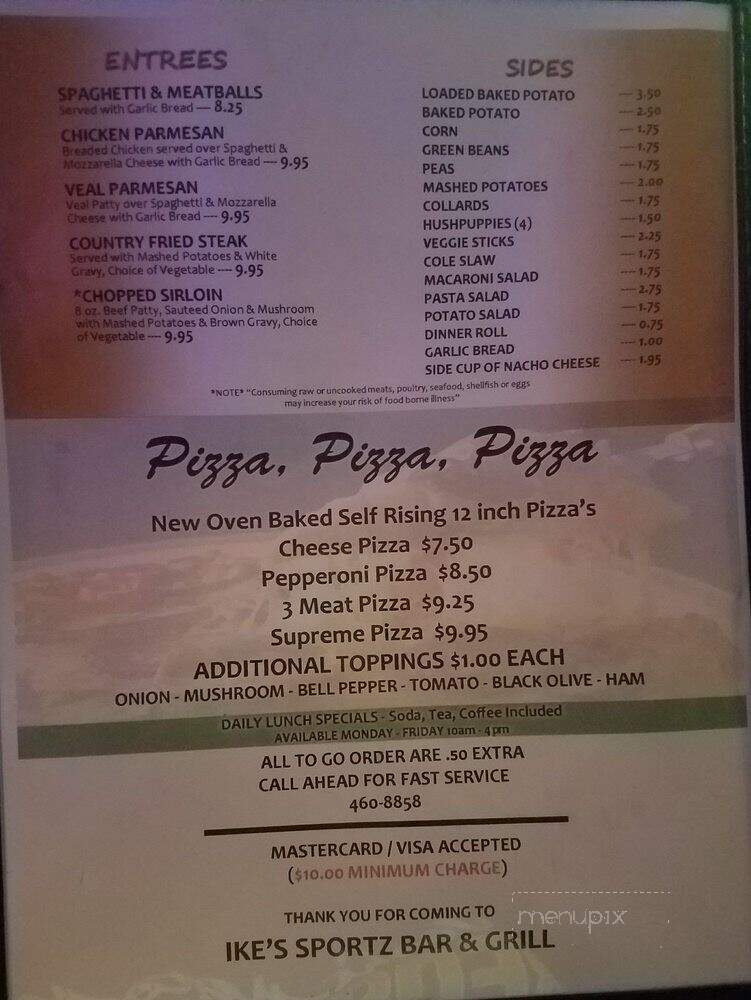 Ike Sportz Bar & Grill - Virginia Beach, VA menu_pic