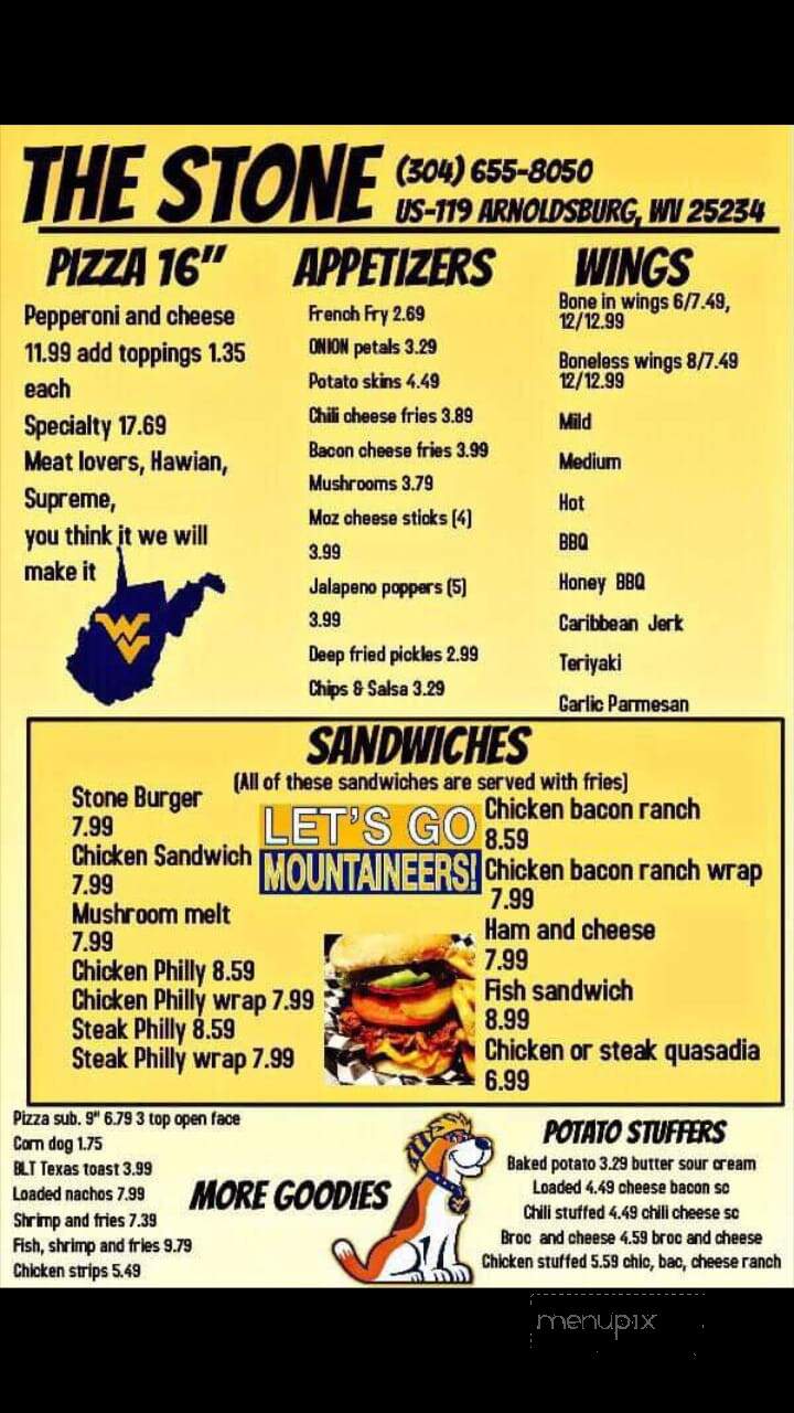Millstone Inn & Restaurant - Arnoldsburg, WV menu_pic