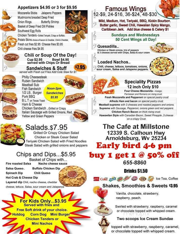 Millstone Inn & Restaurant - Arnoldsburg, WV menu_pic