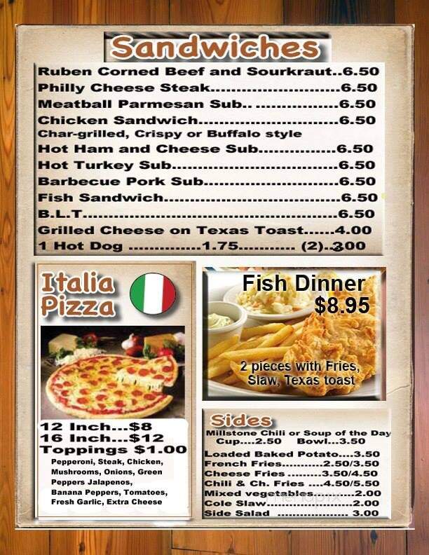 Millstone Inn & Restaurant - Arnoldsburg, WV menu_pic
