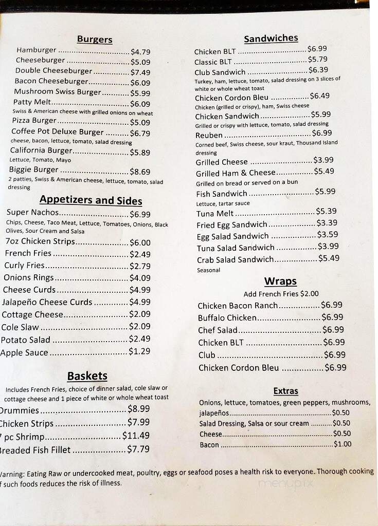 Coffee Pot Cafe - Independence, WI menu_pic