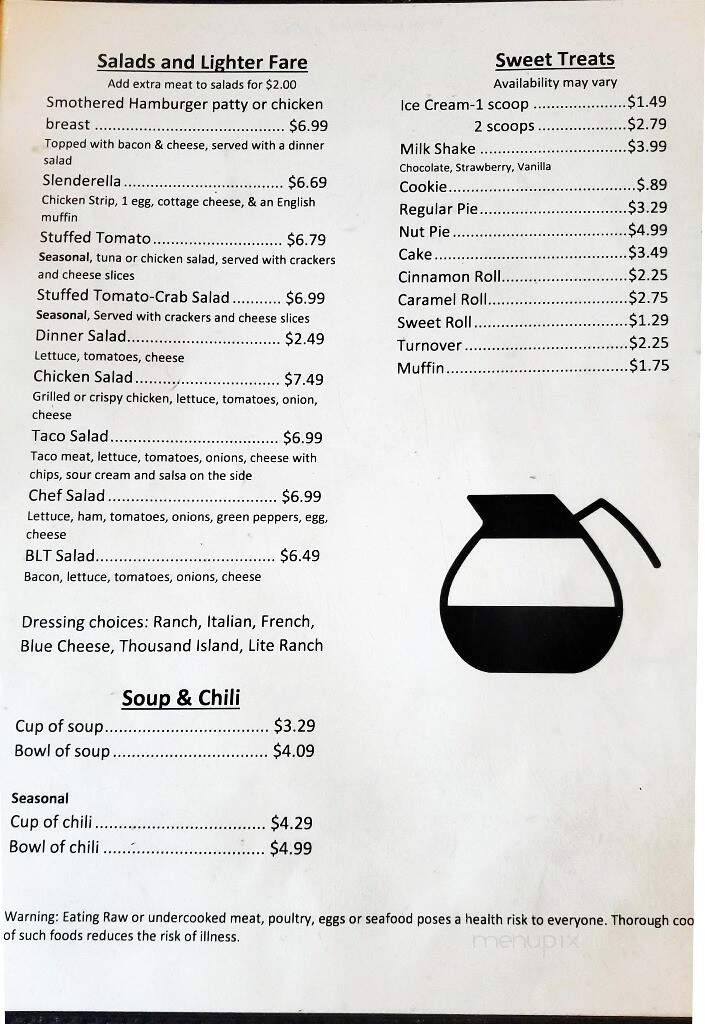 Coffee Pot Cafe - Independence, WI menu_pic